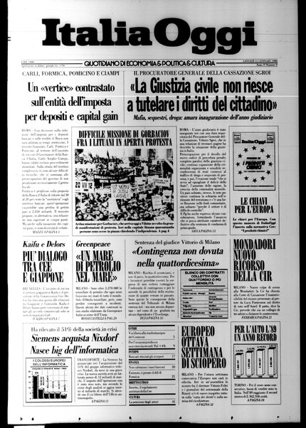 Italia oggi : quotidiano di economia finanza e politica